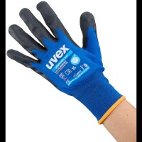 uvex unisex Arbeitshandschuhe phynomic WET blau Größe 9, 1 Paar