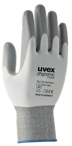 uvex unisex Arbeitshandschuhe phynomic FOAM weiß Größe 11, 1 Paar