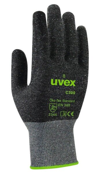 uvex unisex Schnittschutzhandschuhe C300 dry anthrazit Größe 11, 1 Paar