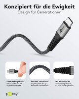 goobay 2in1 USB-Kabel 2in1 2,0 m silber, spacegrau, 1 St.
