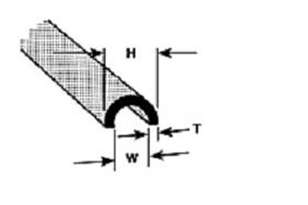 KrickHP-4 Halbrund-Profil ABS 6,3x3,2x375mm (4)