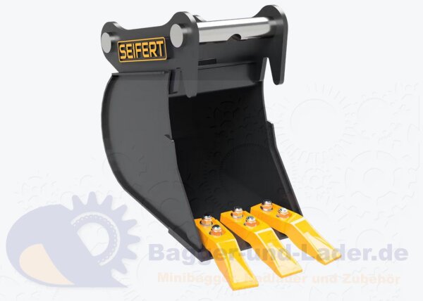 Seifert Tieflöffel 25 cm (15 l)   für MS01 Symlock geeignet für Minibagger 0,5 -1 to. ( SBB.C0.25-SB01S )
