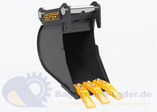 Seifert Tieflöffel 25 cm (19 l)  für MS01 Symlock geeignet für Minibagger 1 -2 to. ( SBB.C1.25-SB01S )