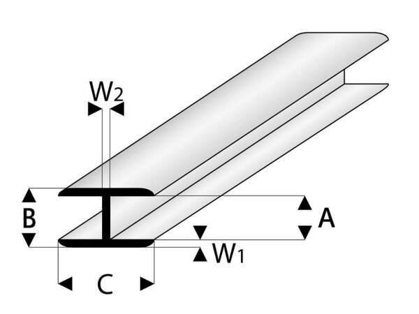 KrickASA Flach Verbindungs Profil 1x1000 mm