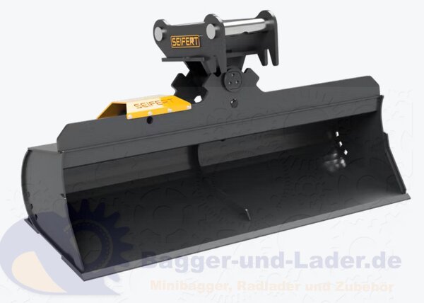 Grabenräumlöffel hydraulisch 140 cm  MS03 Symlock Grabenräumlöffel hydraulisch Schaufelinhalt 155  l. Optimal geeignet für Minibagger 2 -3 to. ( SDH.C2.140-SB03S )
