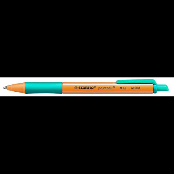 STABILO Kugelschreiber pointball orange, Schreibfarbe: türkis, 1 St.