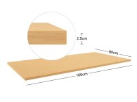 actiforce Tischplatte eiche rechteckig 160,0 x 80,0 x 2,5 cm