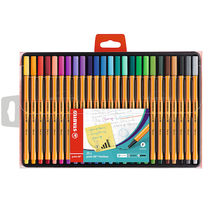 STABILO point 88 Fineliner farbsortiert 0,4 mm, 25 St.