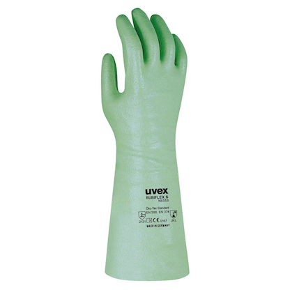 uvex unisex Arbeitshandschuhe Profas Rubiflex NB 35 S grün Größe 10, 1 Paar