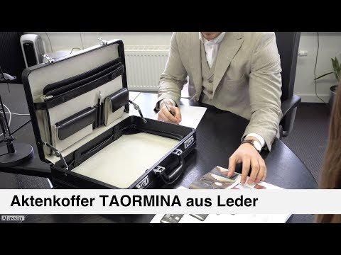 Alassio Aktenkoffer TAORMINA Leder schwarz 45,5 x 12,0 x 33,0 cm