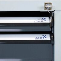 ADB Werkbank lichtgrau, anthrazitgrau 3 Schubladen 150,0...