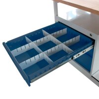 ADB Werkbank Eko lichtgrau, anthrazitgrau 3 Schubladen 130,0 x 60,0 x 85,0 cm