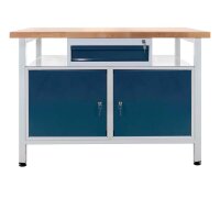 ADB Werkbank lichtgrau, anthrazitgrau 1 Schublade 120,0 x 60,0 x 84,0 cm