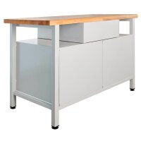 ADB Werkbank lichtgrau, anthrazitgrau 1 Schublade 120,0 x 60,0 x 84,0 cm