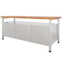 ADB Werkbank lichtgrau, anthrazitgrau 3 Schubladen 170,0 x 60,0 x 84,0 cm