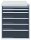 ADB Schubladenschrank anthrazit, lichtgrau 6 Schubladen 53,1 x 70,0 x 65,0 cm, 1 St.