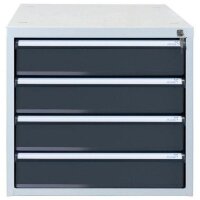 ADB Schubladenschrank anthrazit, lichtgrau 4 Schubladen 53,1 x 70,0 x 50,0 cm, 1 St.