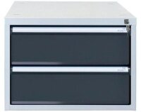 ADB Schubladenschrank anthrazit, lichtgrau 2 Schubladen 53,1 x 70,0 x 40,0 cm, 1 St.