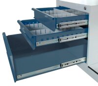 ADB Werkbank lichtgrau, anthrazitgrau 6 Schubladen 130,0 x 60,0 x 82,7 cm