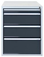 ADB Schubladenschrank anthrazit, lichtgrau 4 Schubladen 53,1 x 70,0 x 65,0 cm, 1 St.