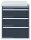 ADB Schubladenschrank anthrazit, lichtgrau 4 Schubladen 53,1 x 70,0 x 65,0 cm, 1 St.