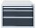 ADB Schubladenschrank anthrazit, lichtgrau 3 Schubladen 53,1 x 70,0 x 40,0 cm, 1 St.