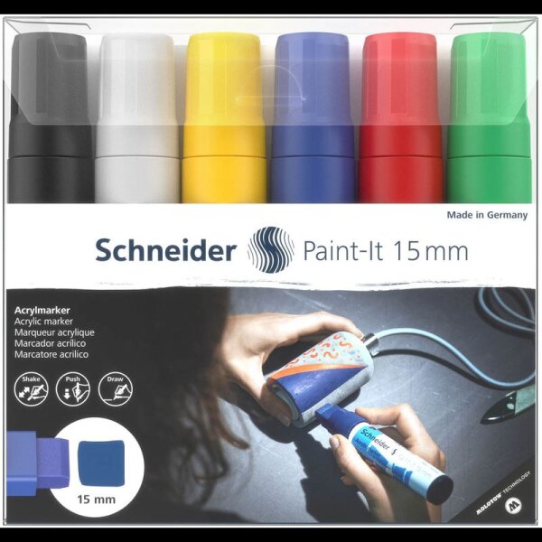 Schneider Paint-It 330 V1 Acrylstifte farbsortiert 15,0 mm, 6 St.
