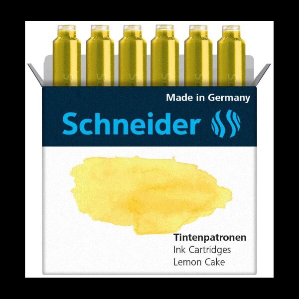 Schneider Tintenpatronen für Füller Pastell Lemon Cake, 6 St.