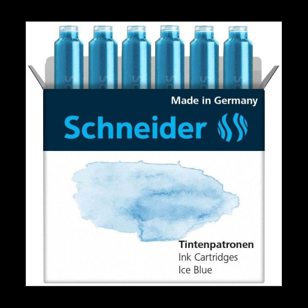 Schneider Tintenpatronen für Füller Pastell Ice Blue, 6 St.
