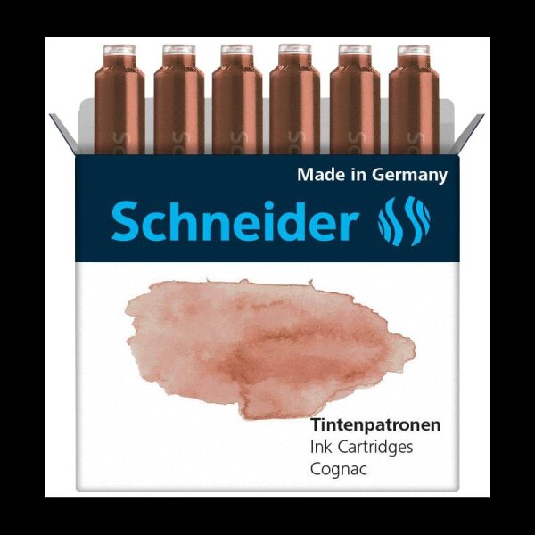 Schneider Tintenpatronen für Füller Pastell cognac, 6 St.
