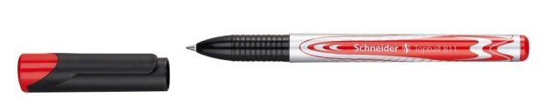 Schneider Topball 811 Tintenroller rot/silber 0,5 mm, Schreibfarbe: rot, 1 St.