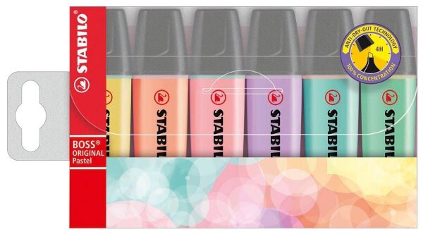 STABILO BOSS ORIGINAL Textmarker farbsortiert, 6 St.