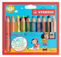 STABILO woody 3 in 1 Buntstifte farbsortiert, 10 St.