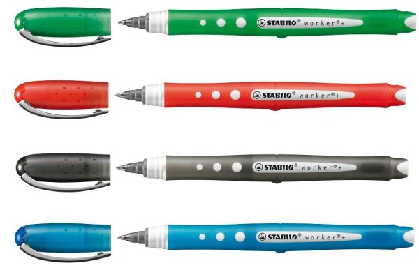 STABILO worker colorful Tintenroller 0,5 mm, Schreibfarbe: farbsortiert, 4 St.