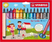 STABILO Trio® Scribbi Filzstifte farbsortiert, 14 St.