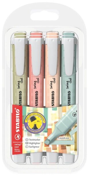 STABILO swing cool NatureCOLORS Textmarker farbsortiert, 4 St.