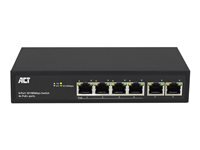 ADVANCED CABLE TECHNOLOGY ACT 6 port, network switch, 10/100Mbps. 4x PoE+ (30W) port POE+ SWITCH 6 P