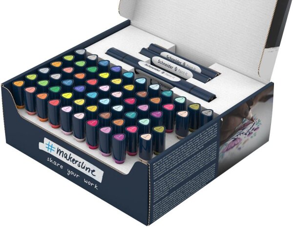 Schneider Paint-It 040 72 Teile Brush-Pens farbsortiert, 1 Set
