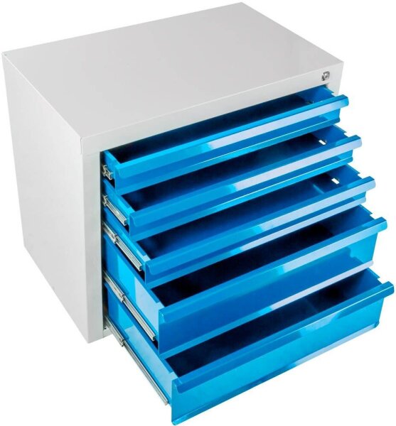 ADB MAMMUT Schubladenschrank lichtgrau, lichtblau 5 Schubladen 70,0 x 43,5 x 60,0 cm, 1 St.