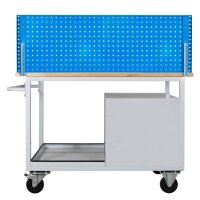 ADB Werkbank Eko lichtgrau, lichtblau 3 Schubladen 130,0 x 60,0 x 85,0 cm
