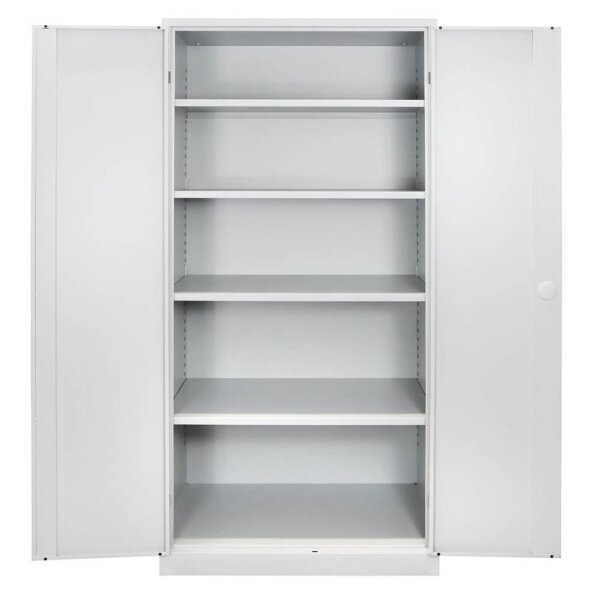 ADB Stahlschrank 40956 lichtgrau 4 Fachböden 92,0 x 42,0 x 195,0 cm, aufgebaut, 1 St.